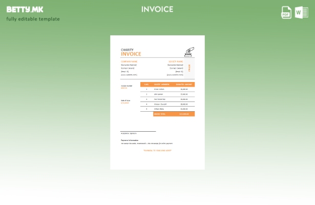 Шаблон за добротворна фактура во модерен стил